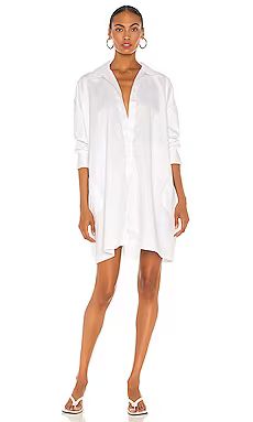 Norma Kamali Super Oversized Boyfriend Shirt Dress in White from Revolve.com | Revolve Clothing (Global)