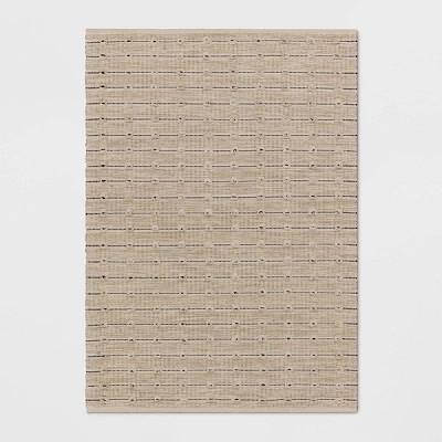 5'x7' Woven Striped Flatweave Rug Black/Cream - Threshold™: Handmade Cotton Jute Low Pile Indoo... | Target