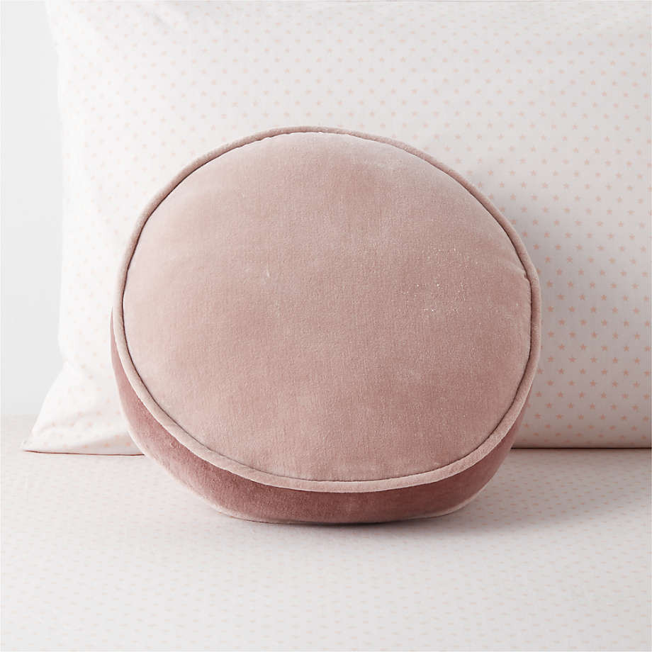 Harriet Round Elegant Pink Velvet Kids Throw Pillow + Reviews | Crate & Kids | Crate & Barrel