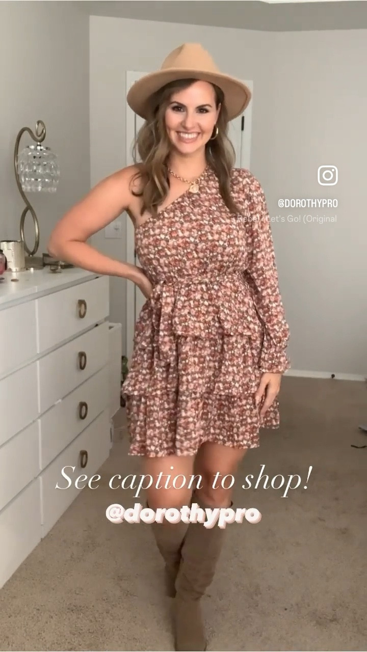 Amazon dress under $50! Love the one shoulder ruffle dress. Great as a wedding guest dress with heels or a barn wedding with boots, country concert, date night look or get the red version for Valentine’s Day!! 

Amazon fashion. Dorothy pro. Amazon finds 

#LTKfindsunder50 #LTKVideo #LTKwedding