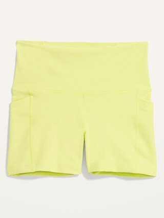High-Waisted PowerSoft Hidden-Pocket Compression Biker Shorts -- 3.75-inch inseam | Old Navy (US)