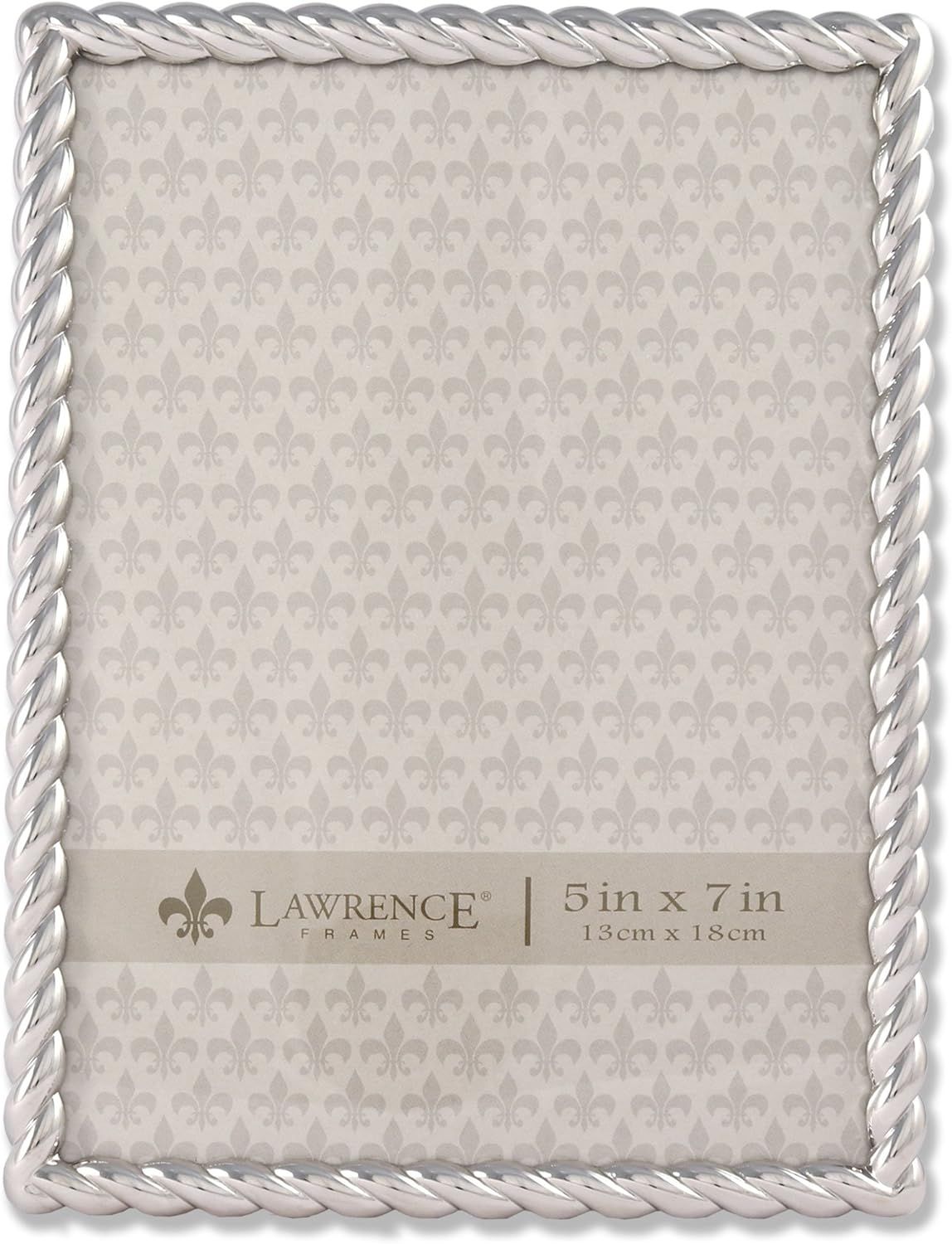 Lawrence Frames Rope Design Metal Frame, 5 x 7, Silver | Amazon (US)