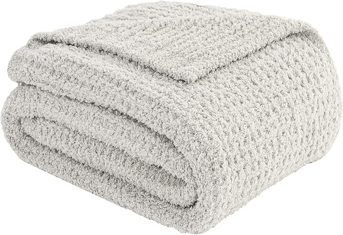 RECYCO Knit Throw Blankets for Bed, Super Soft Warm Cozy Knitted Blanket Lightweight Fluffy Throw... | Amazon (US)