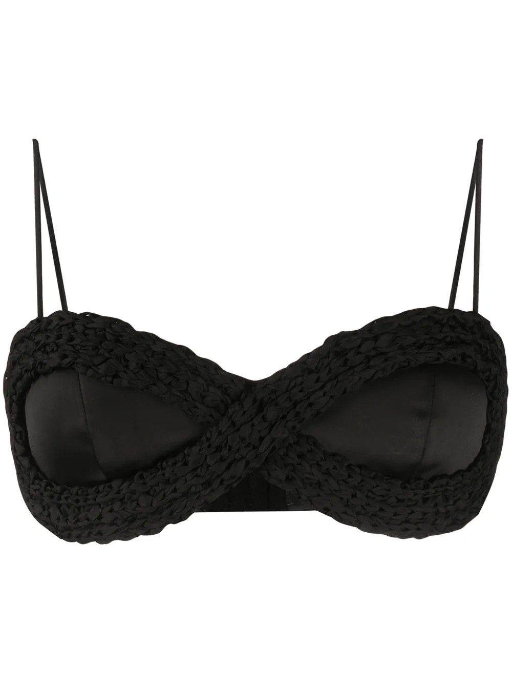 Bevza Braided Detail Bra | Black | FARFETCH | Farfetch Global