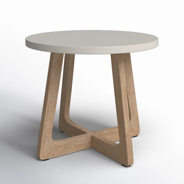 Mahi Round Concrete Outdoor Side Table | Wayfair North America