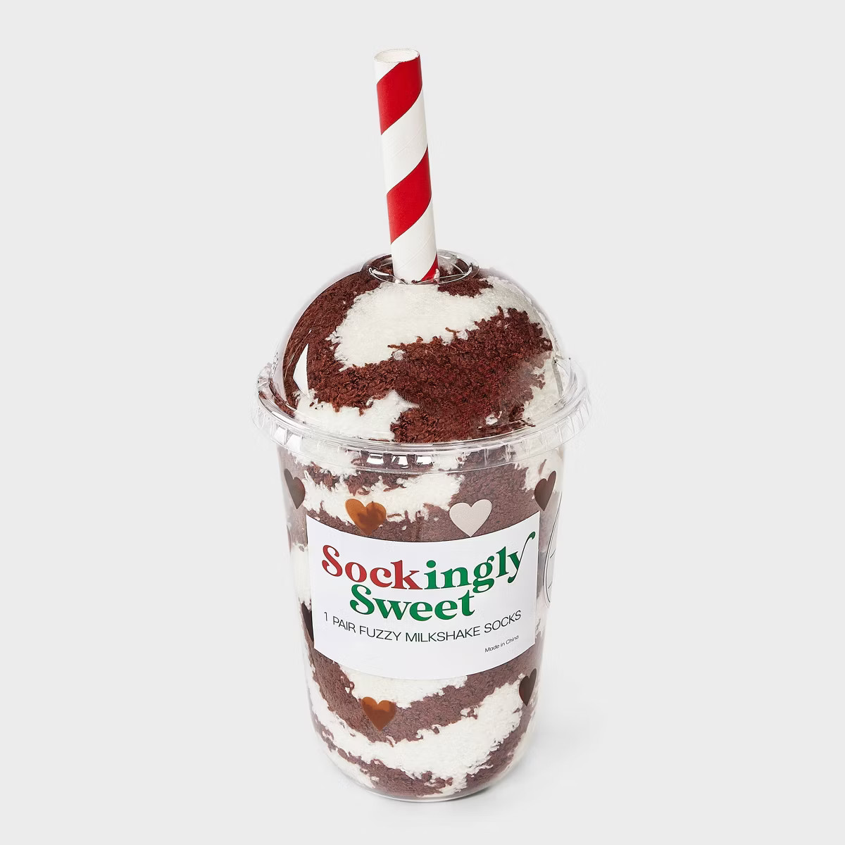 Women's Milkshake Christmas Cozy Crew Socks - Brown/White 4-10 | Target