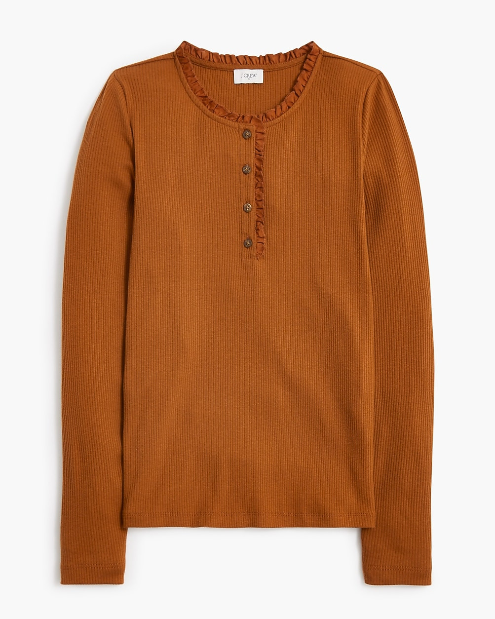 Ribbed ruffleneck henley | J.Crew Factory