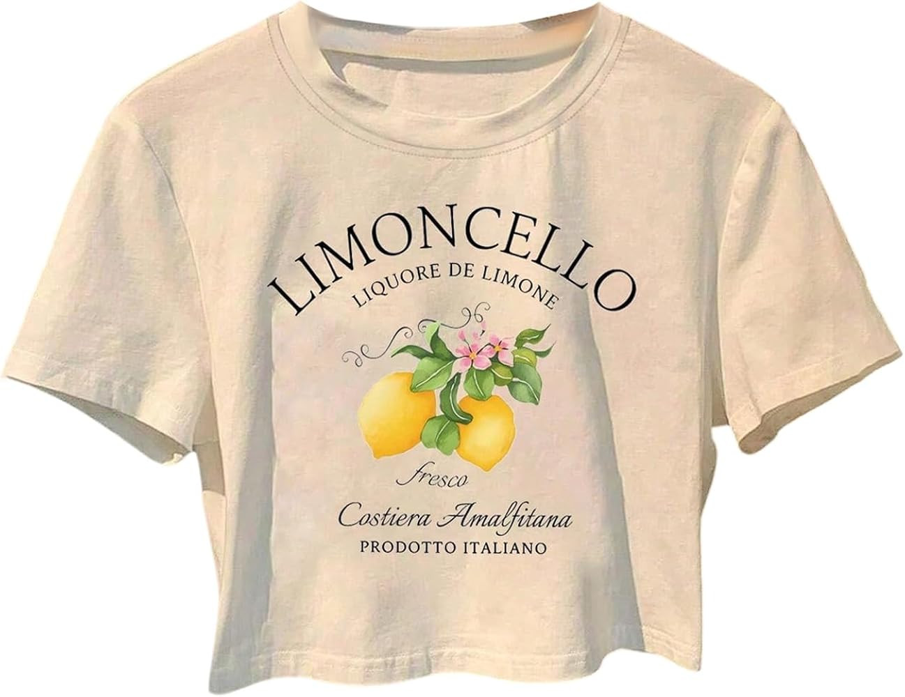 SweatyRocks Women's Short Sleeve Letter Lemon Graphic Tee Casual Crewneck Crop Tops | Amazon (US)