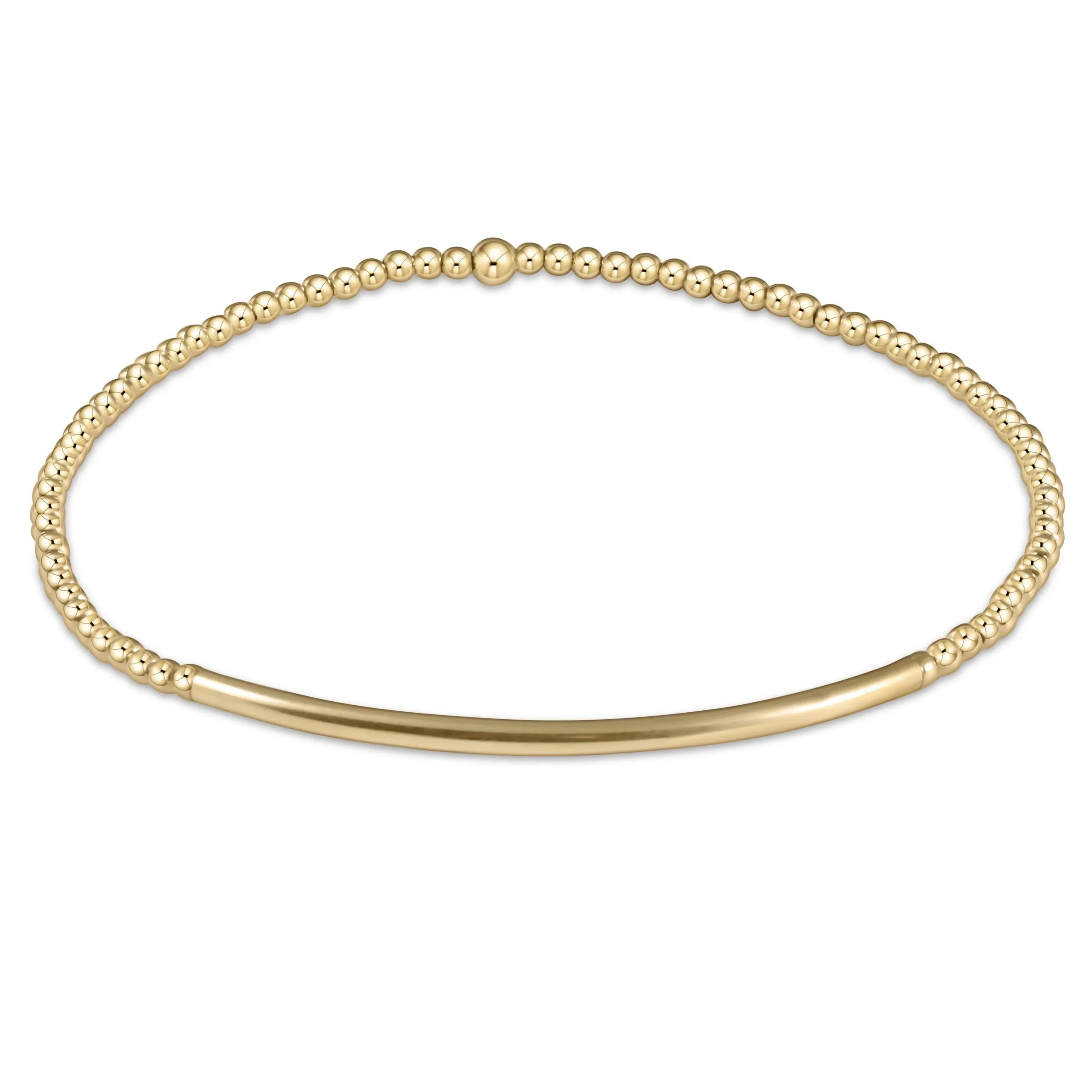 Classic Gold 2mm Bead Bracelet Bliss Bar | The Horseshoe Crab