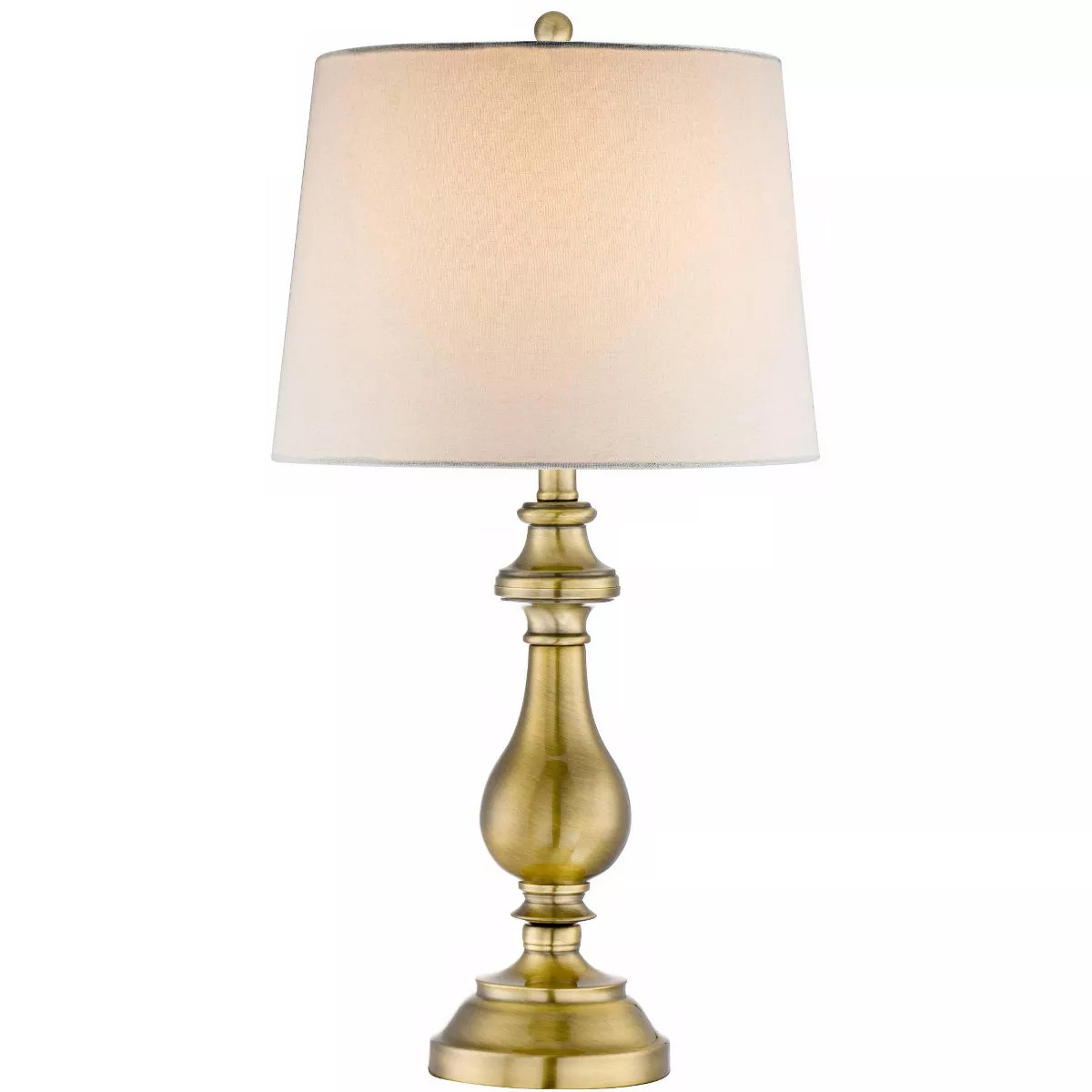 Regency Hill Traditional Table Lamp 26" High Antique Brass Candlestick White Fabric Drum Shade fo... | Target