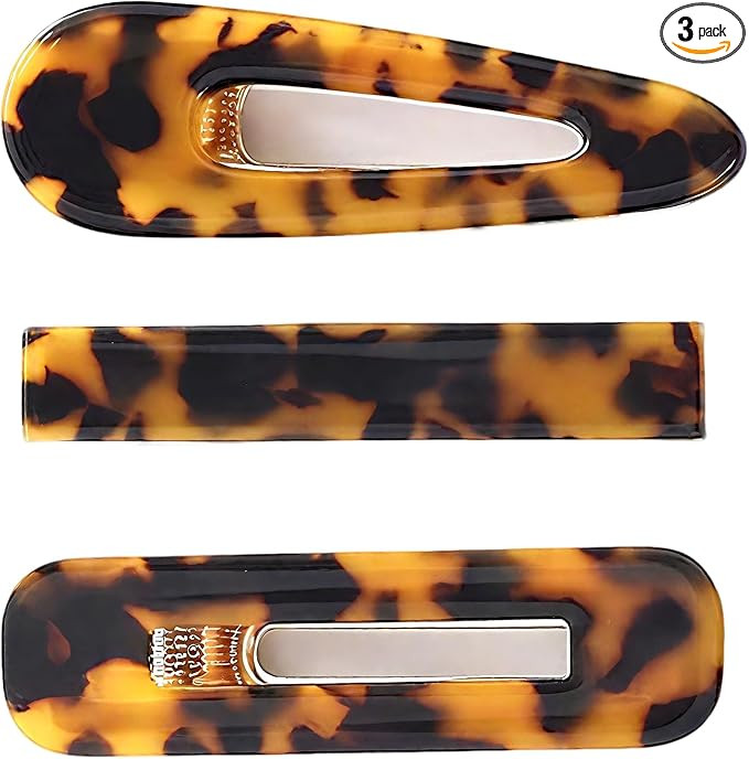 3 Pcs Acrylic Tortoise Shell Hollow Geometric Hair Clips for Women and Girls | Amazon (UK)