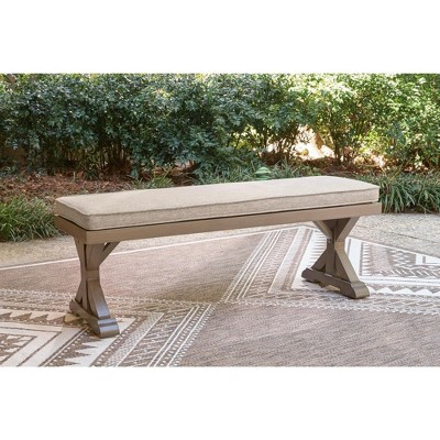Signature Design by Ashley Carmel Bay Outdoor Bench with Cushion, All-Weather Aluminum Frame, Bei... | Target
