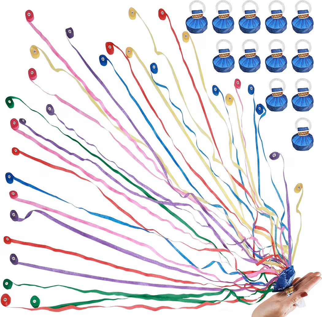 No Mess Streamers,12Pack Colorful No Mess Confetti Poppers,Party Poppers for Birthday,Wedding,Cel... | Amazon (US)