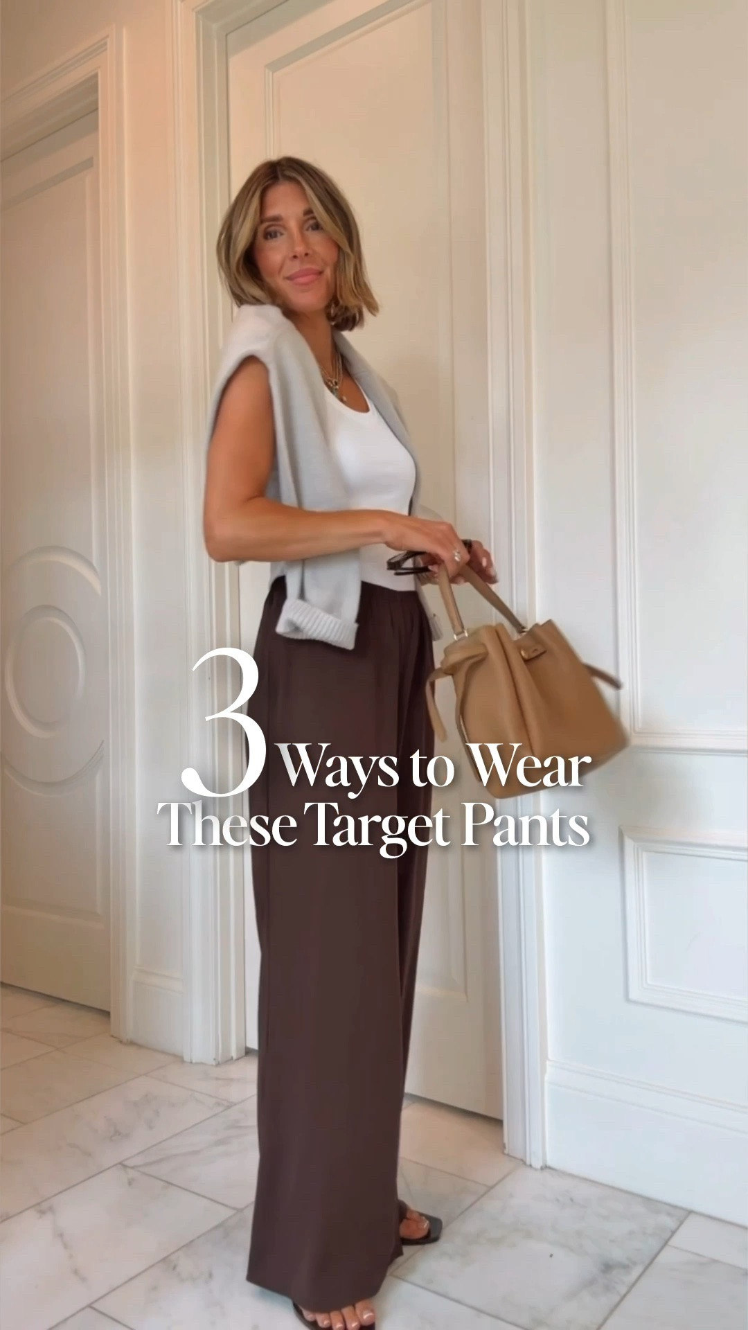 3 ways to wear these target wide leg pants. I'm 5'7 wearing size xs and they fit tts