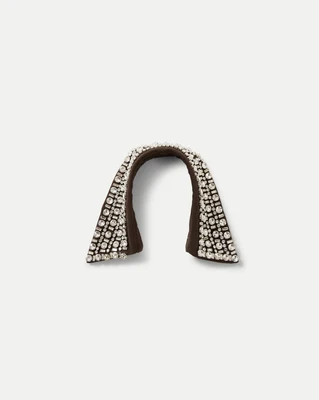 Veronica Beard Crystal Embellished Collar Espresso | Veronica Beard