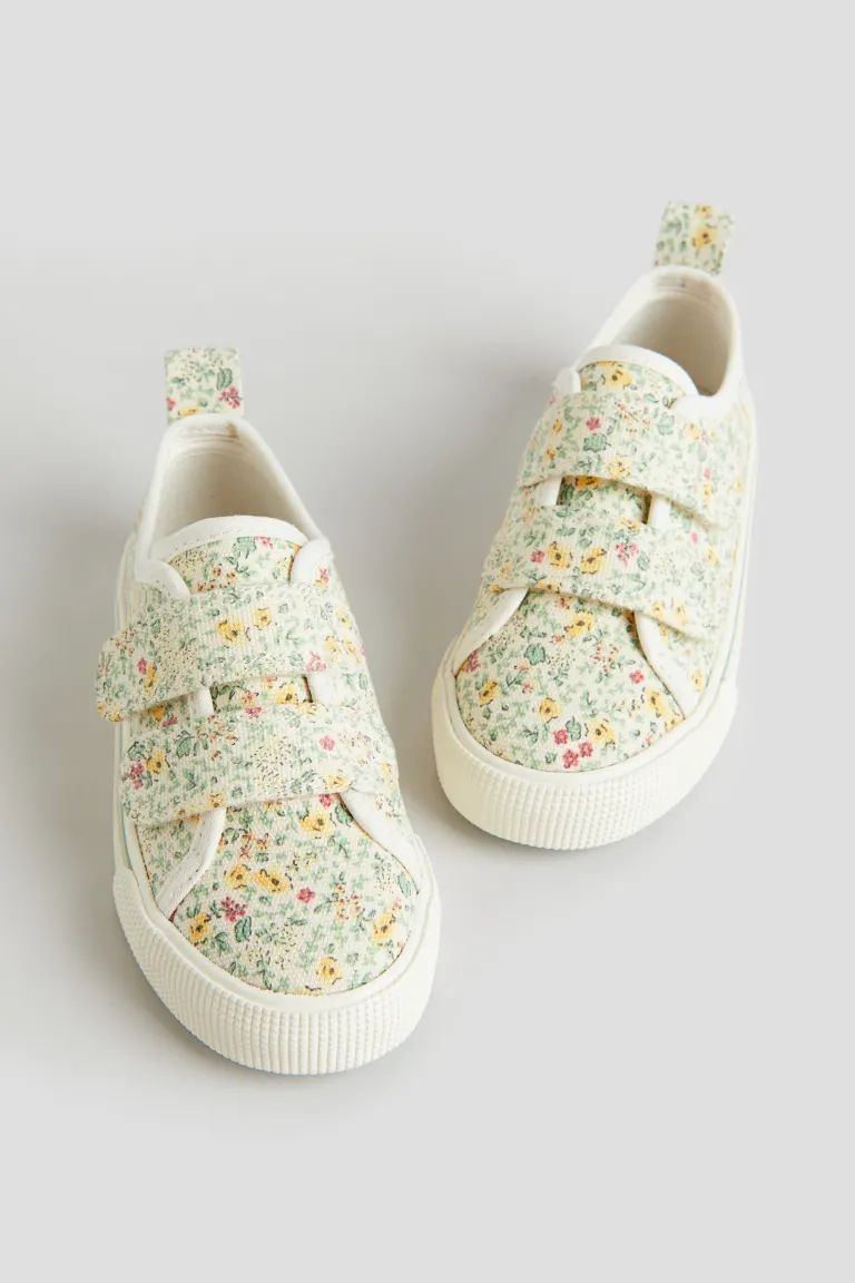 Floral-patterned Canvas Sneakers - White/floral - Kids | H&M US | H&M (US + CA)