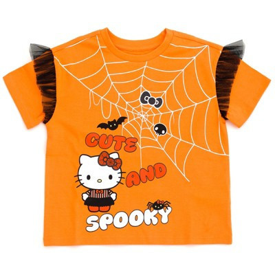 Hello Kitty Halloween Little Girls T-Shirt Orange 5 | Target