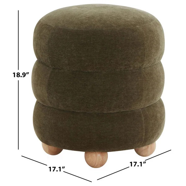 SAFAVIEH Couture Cecelia Round Ottoman - Bed Bath & Beyond - 41180526 | Bed Bath & Beyond