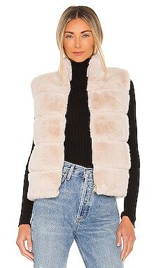 Generation Love Roxanne Faux Fur Vest in Stone from Revolve.com | Revolve Clothing (Global)