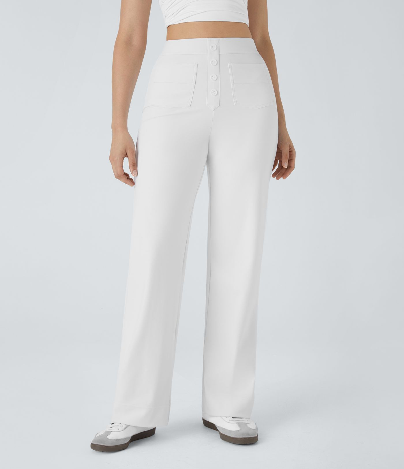 Women’s DayStretch High Waisted Pockets Straight Leg Casual Pants - Halara | HALARA