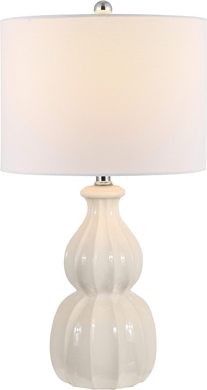 SAFAVIEH Lighting Collection – Wade Ivory Double Gourd Ceramic Table Lamp, 26-Inch Accent Lamp ... | Amazon (US)