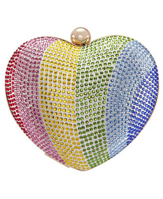 Women's Crystal Heart Minaudiere Bag | Macy's