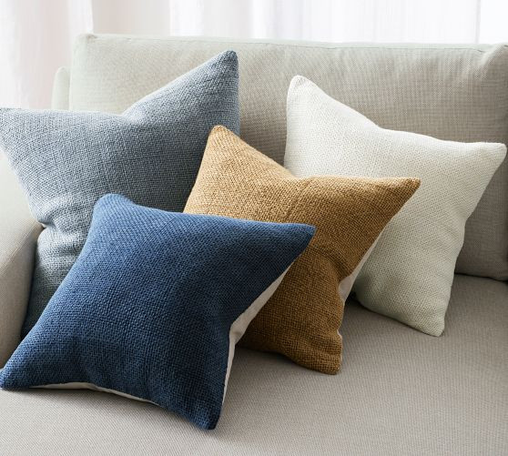 Faye Linen Textured Pillow | Pottery Barn (US)