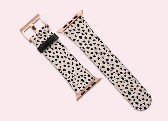 Apple Watch Strap Black and Nude Animal Dots Band Classy - Etsy | Etsy (US)