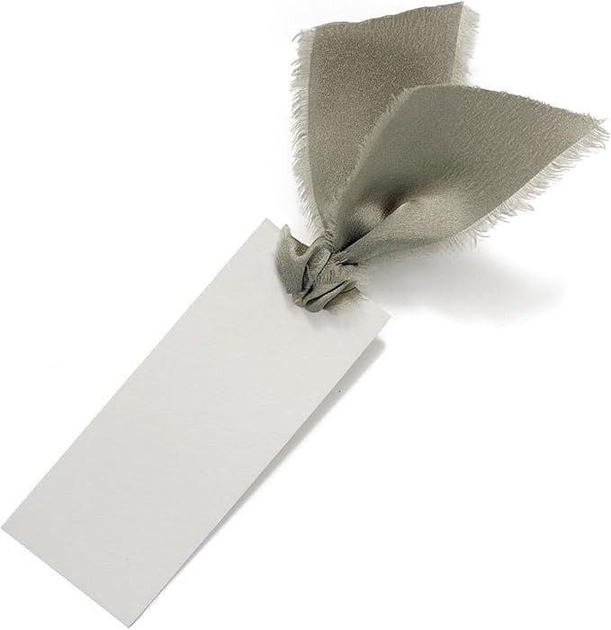 40 Pcs Place Cards for Table Setting - 3.94"X1.57" Table Name Cards with Ribbon Name Tags for Wed... | Amazon (US)