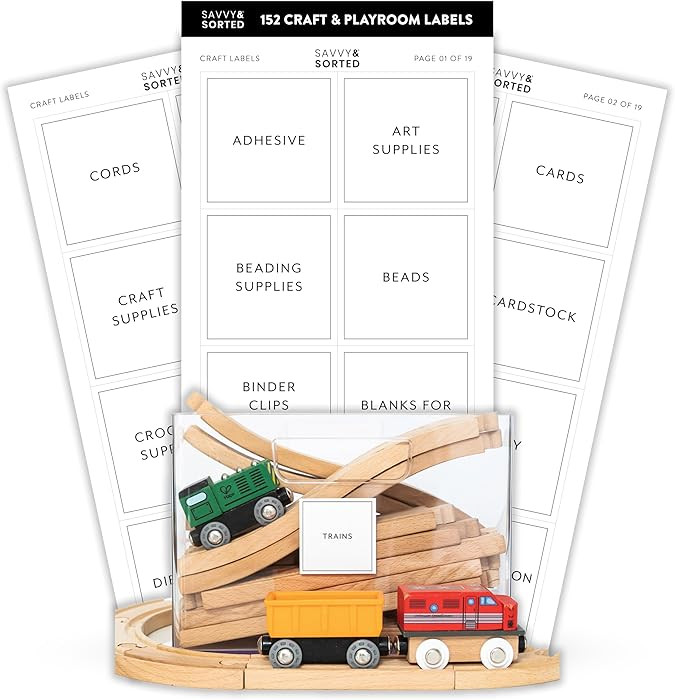 Organizing Labels for Storage Bins, 152 Craft & Kid Playroom Labels for Containers on White Stick... | Amazon (US)