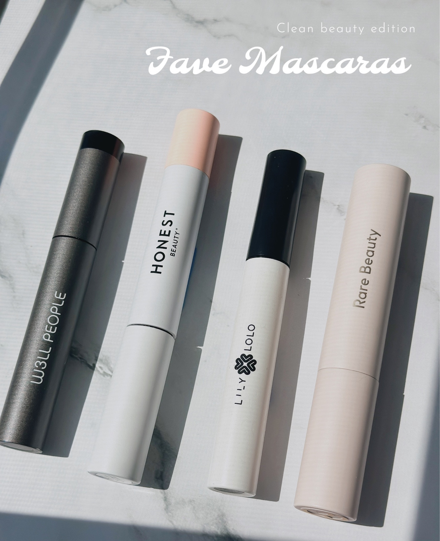 My fave clean beauty mascaras that give me length and lots of volume! Honest beauty mascara, rare beauty mascara, well people mascara, Lily Lolo mascara 

#LTKbeauty #LTKunder50 #LTKBeautySale