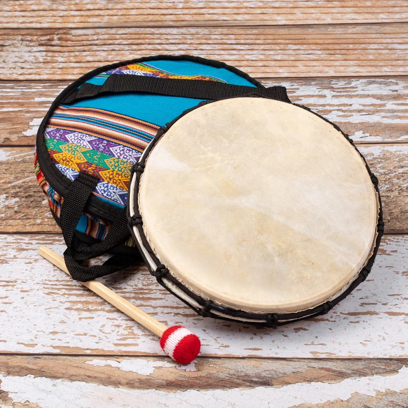 Leather and wood drum, 'Sacred Sound' | NOVICA