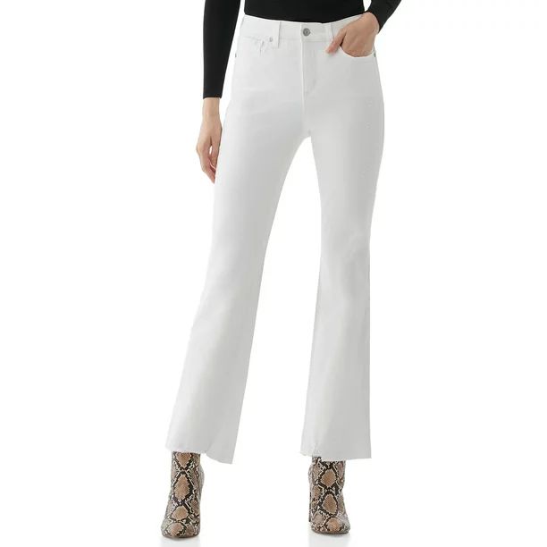 Scoop Women’s Raw Hem Kick Crop Flare Jeans | Walmart (US)