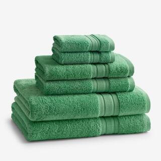 Company Cotton 6-Piece Kelly Green Turkish Cotton Bath Towel Set | The Home Depot