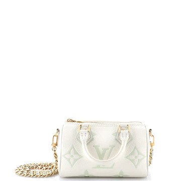Louis Vuitton Chain Speedy Bandouliere NM Bag Bicolor Monogram Empreinte Giant Nano Green 3587468... | Rebag