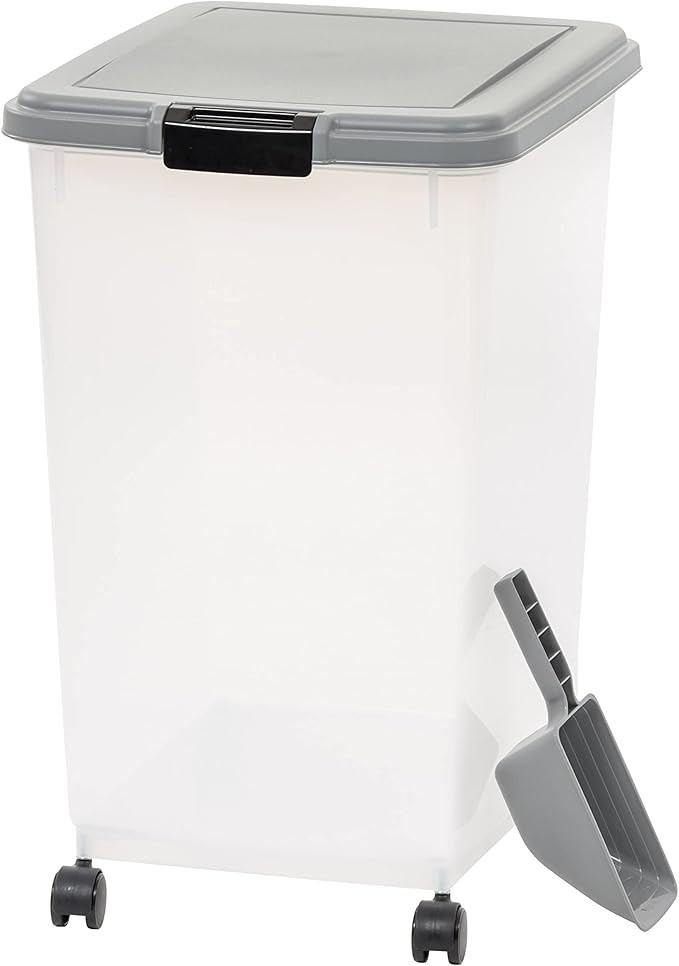 Amazon Basics Airtight Dog Food Storage Container with Scoop and Wheels, 69 QT, Gray | Amazon (US)