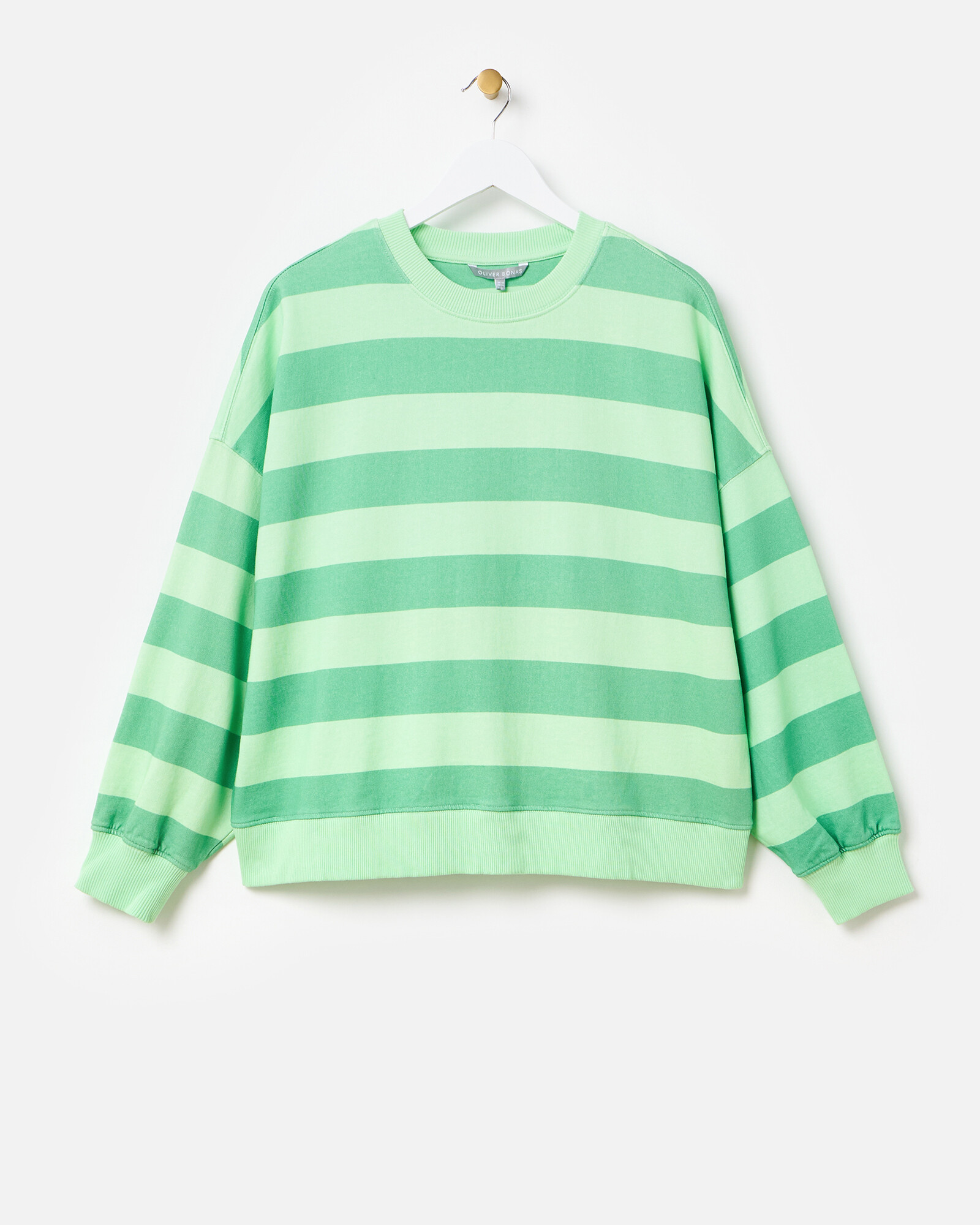 Green Striped Washed Sweatshirt | Oliver Bonas | Oliver Bonas (Global)