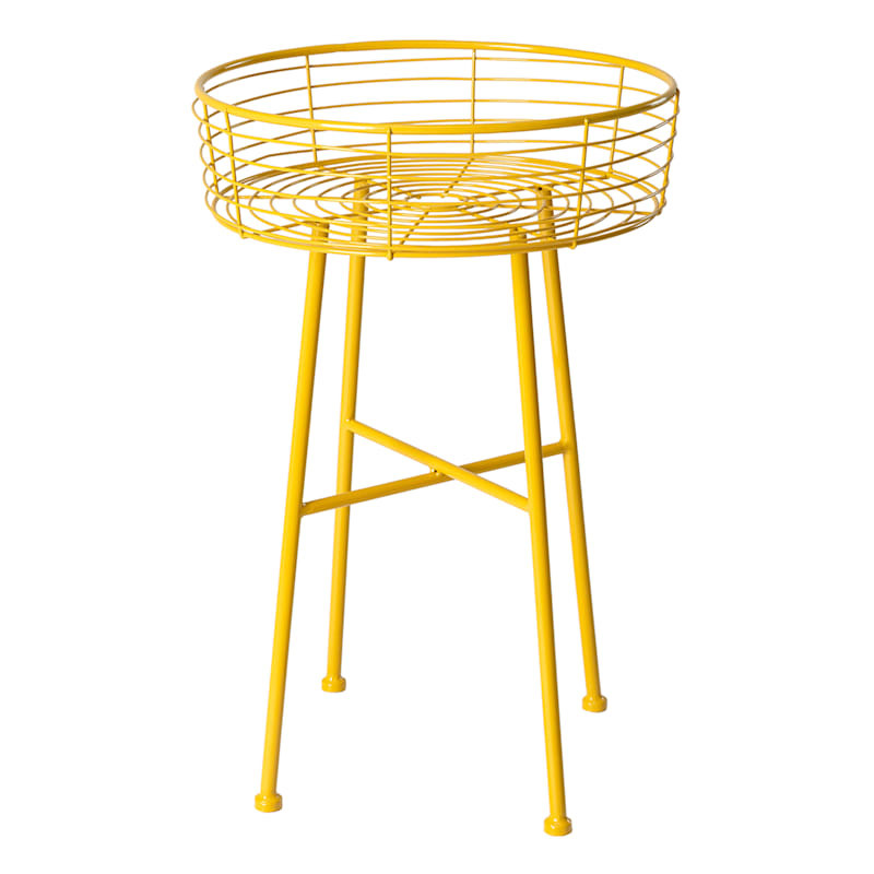 Yellow Metal Wire Plant Stand, 22" | At Home