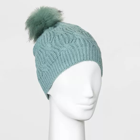 Women's Shaker Cable Pom Beanie - A New Day™ | Target