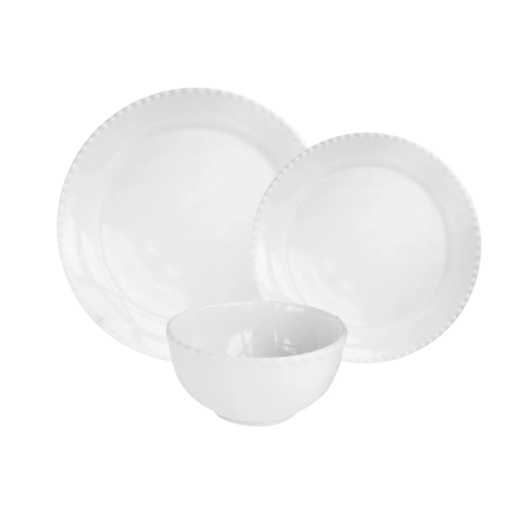 Hamilton Claire Beaded 12 Piece Stoneware Dinnerware Set, Service for 4 | Wayfair North America