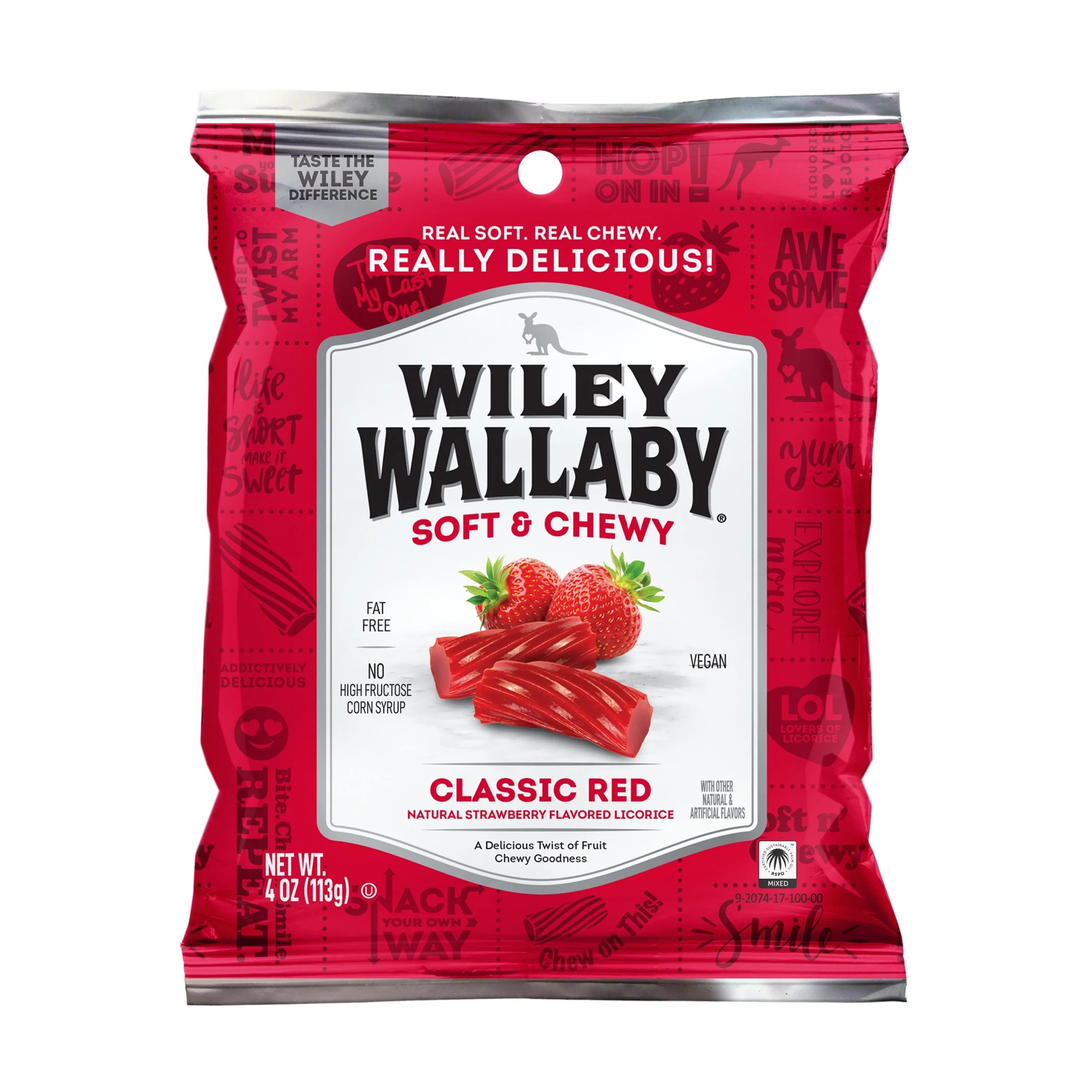 Wiley Wallaby Classic Red Licorice Candy, 4 oz. Bag, Contains Wheat & Soy | Walmart (US)