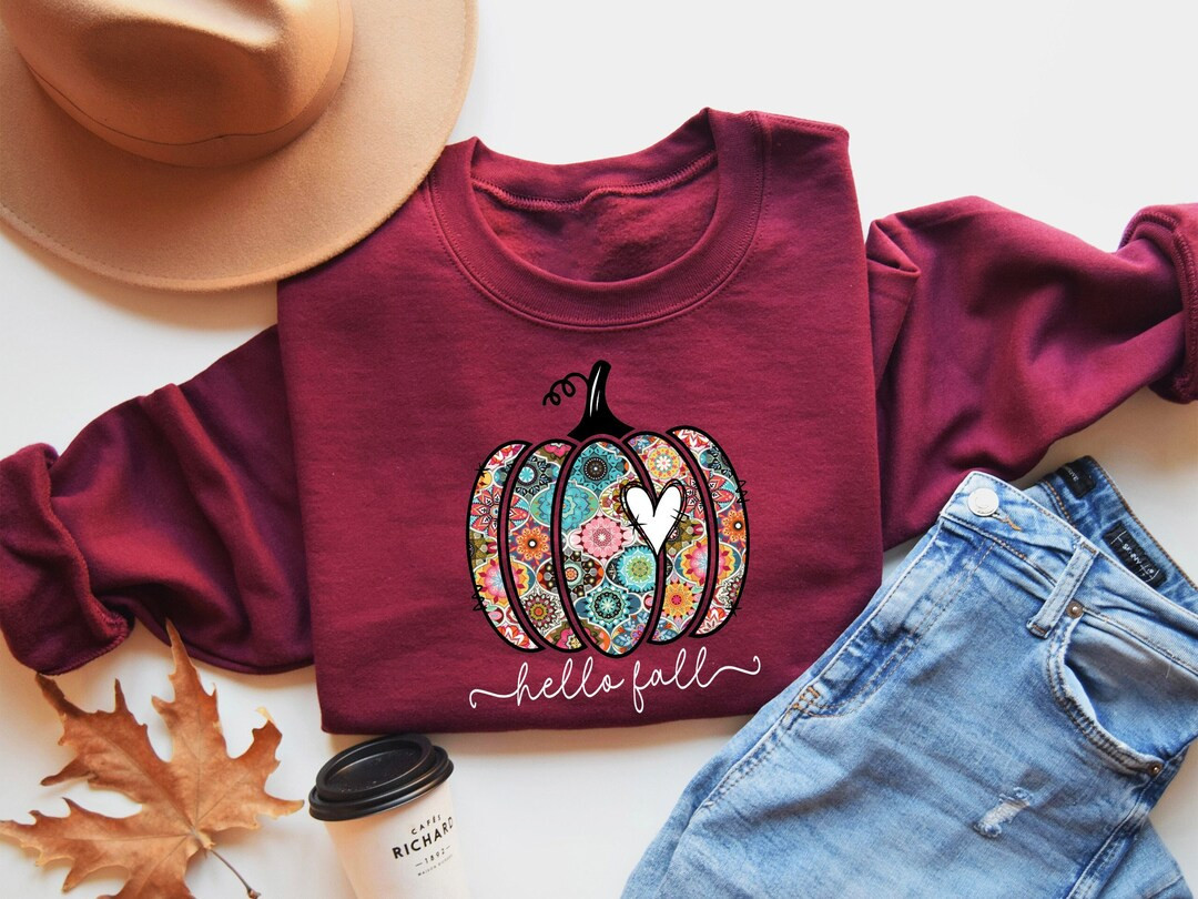 Hello Fall Sweatshirt, Pumpkin Season Sweatshirt, Welcome Fall Shirt, Hello Fall Shirt, Fall Shir... | Etsy (US)