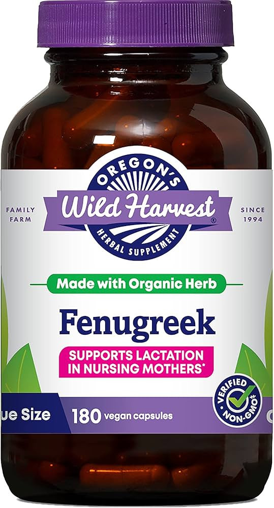 Oregon's Wild Harvest Organic Non-GMO Fenugreek Capsules, Lactation Support Herbal Supplements fo... | Amazon (US)