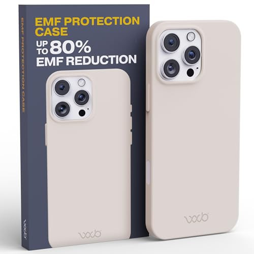 WAVEBLOCK EMF Protection Silicone iPhone Case Compatible with iPhone 16 Pro Max, Radiation Blocker, 5G Shield Reduction, Lightweight, USA Patented and Tested in FCC Lab, Stone | Amazon (US)