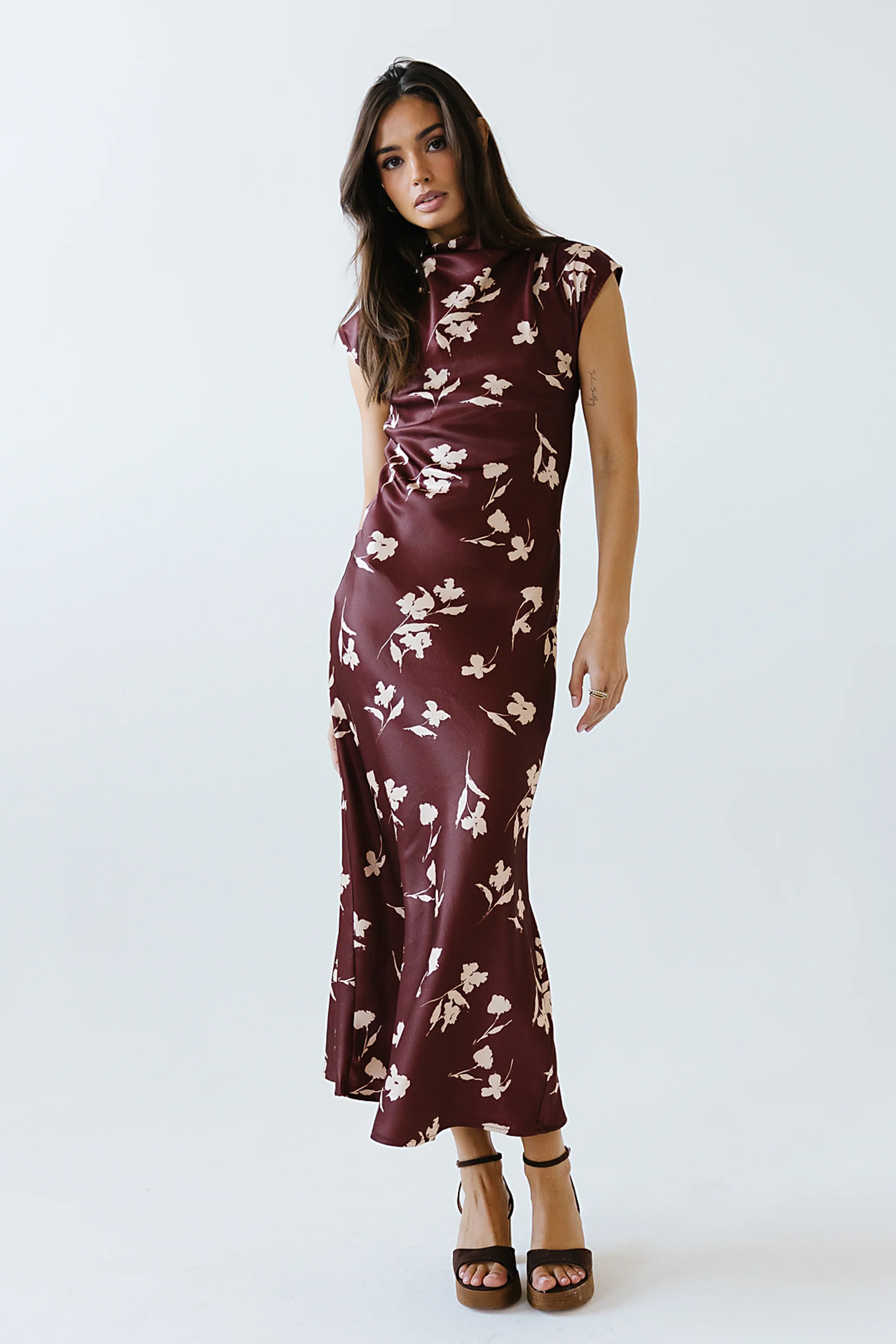 Carson Floral Maxi Dress in Red-Brown | Böhme US