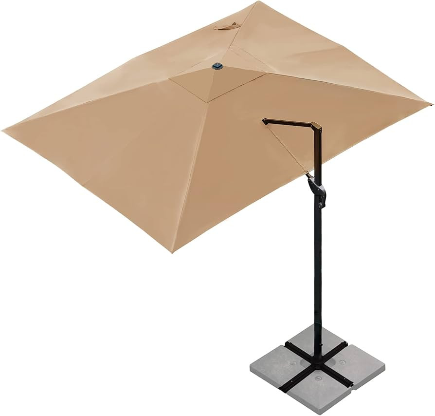 Sunnyglade 10x13Ft Cantilever Patio Umbrella Rectangular Deluxe Offset 360°Rotation & Integrated... | Amazon (US)