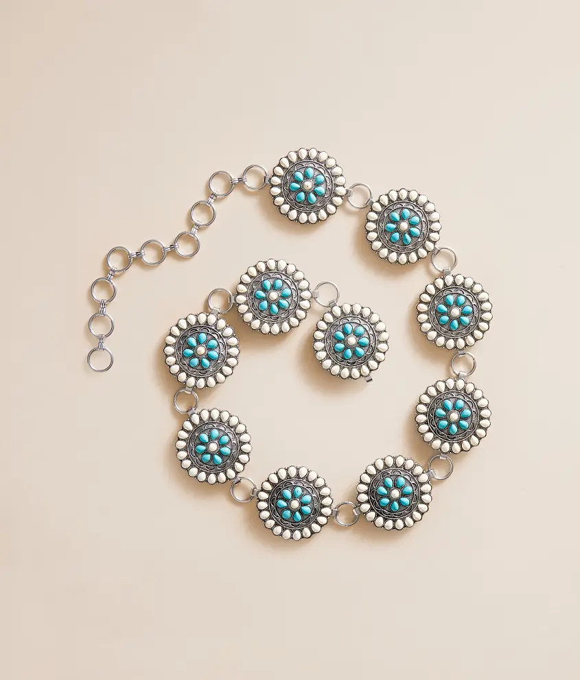 Turquoise Stone Chain Belt | Buckle
