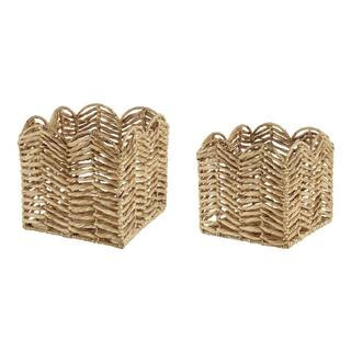 StyleWell Scalloped Wicker Storage Baskets (Set of 2) FEH2111-11 - The Home Depot | The Home Depot