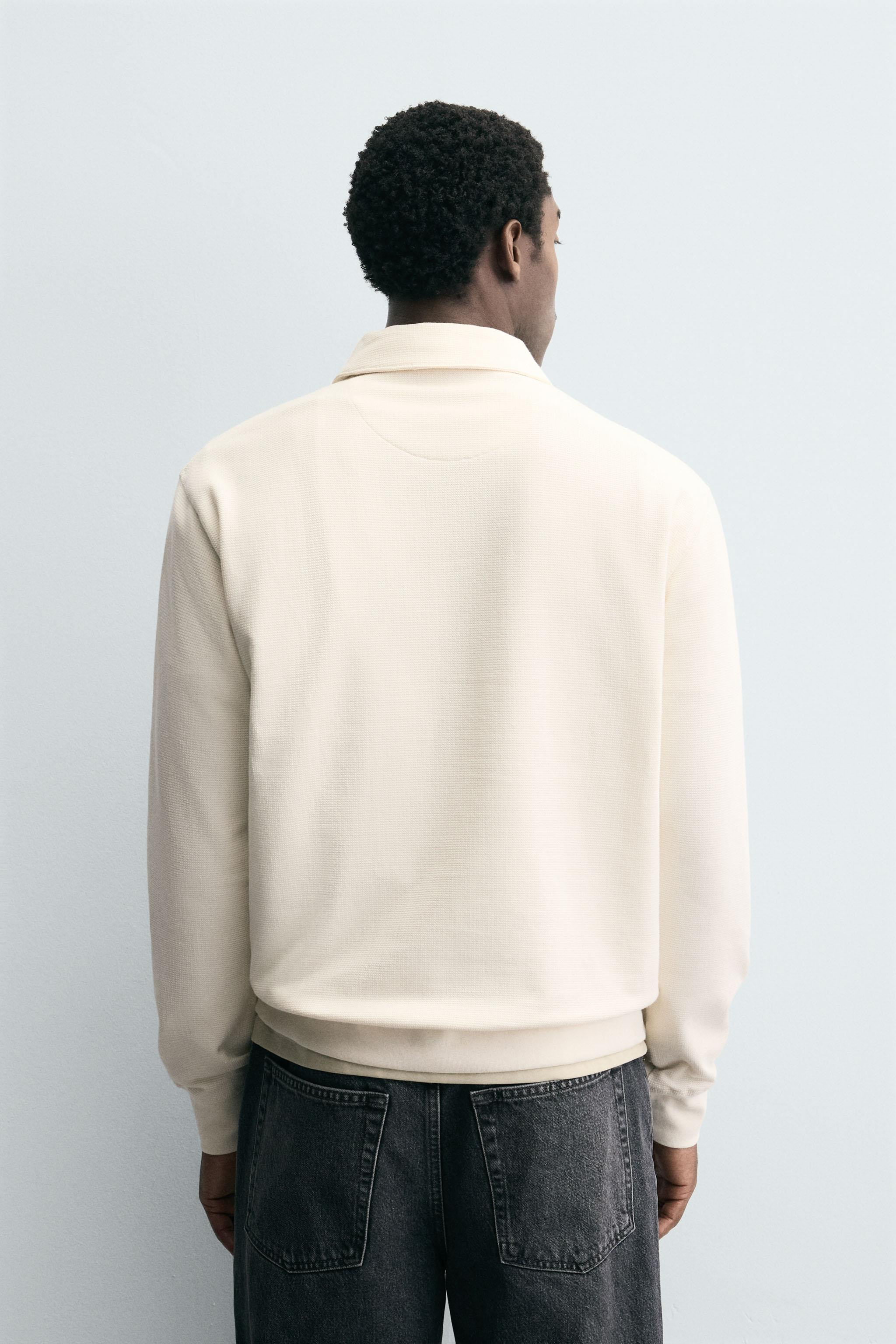 TEXTURED ZIP POLO SHIRT | Zara US