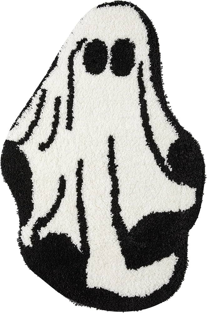 Spooky Ghost Shaped Tuft Halloween Rugs for Bathroom Bedroom Kitchen Entryway Living Room, Non-Sl... | Amazon (US)